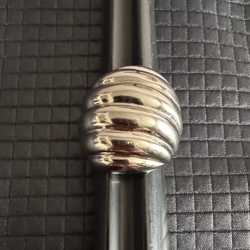 Stainless Steel ( Acero Inoxidable)Silver Ribbed Ring Size 6